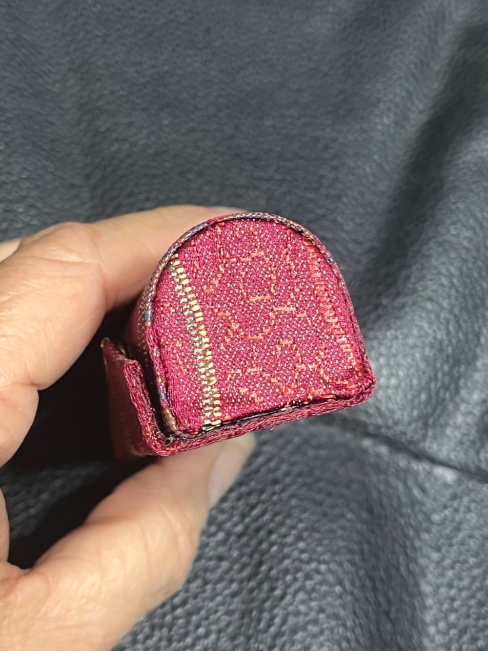 Lipstick Case with Mirror | Brocade Fabric | Snap Closure | Like new - Picture 10 of 11